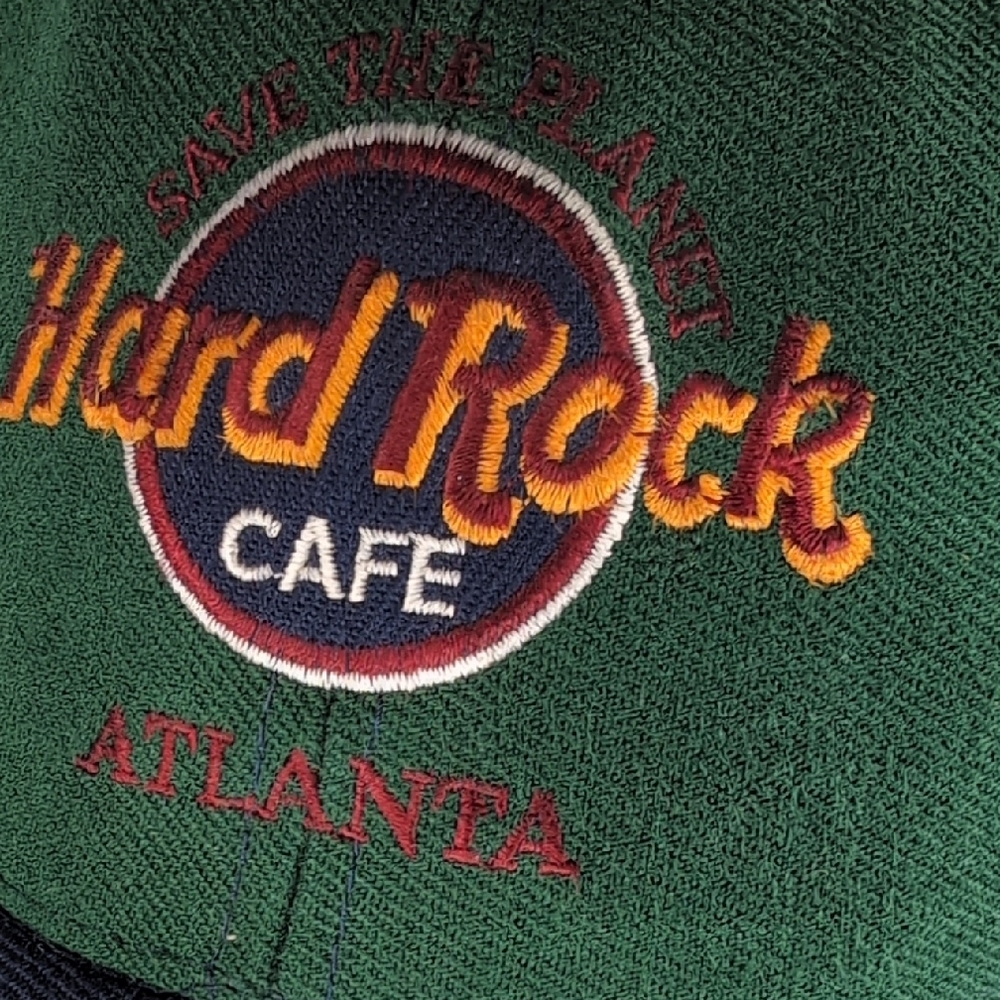 Vintage 90's Hard Rock Cafe "Atlanta" Adj Hat Spellout Embroidery Tricolors!!!!! - Picture 4 of 14
